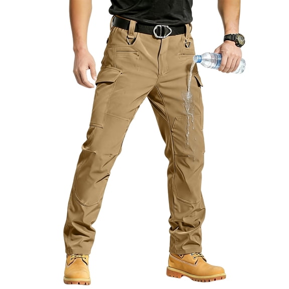 Mens Lightweight Cargo Pants Water Resistant Ripstop Outdoor Work Pants Hiking Quick Dry with Multi Pockets 2026 Brown 2XL