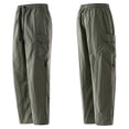 thumbnail image 1 of Mens Lightweight Cargo Parachute Pants Elastic Waist Drawstring Multi-Pocket Casual Pants Army Green M, 1 of 7