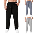 thumbnail image 1 of Mens Lightweight Cotton Sweatpants Lounge Casual Style Loose Fit Breathable Joggers for Relaxed HomeWear Casual Trousers, #01 Black XXL, 1 of 5