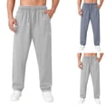 thumbnail image 1 of Mens Lightweight Cotton Sweatpants Lounge Casual Style Loose Fit Breathable Joggers for Relaxed HomeWear Casual Trousers, #01 Light Gray XXL, 1 of 5