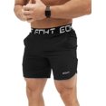 thumbnail image 1 of Mens Lightweight Gym Shorts Running Workout Shorts with Pockets Black1-1,3XL, 1 of 6