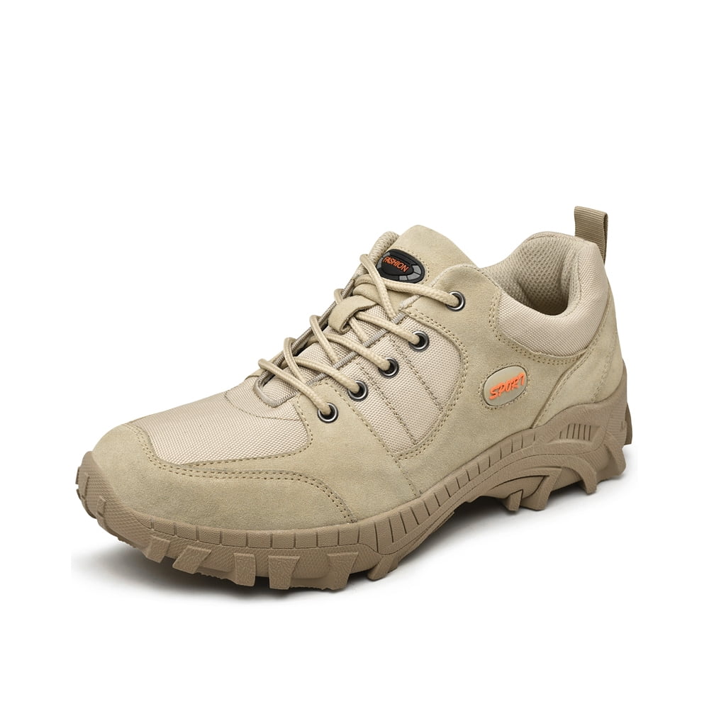 Mens Lightweight Hiking Shoes Outdoor Training Sneakers Non-slip Breathable Fitness Shoes Comfortable Lace-up Shoes Brown 7 US