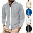 thumbnail image 1 of Mens Lightweight Hooded Windbreaker Men's Solid Color Long Sleeved Stand Up Collar Zipper Cardigan Jacket White Xxl, 1 of 9