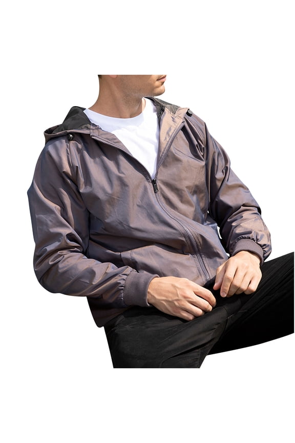 Mens Lightweight Jacket Zip up Windproof Softshell Jackets Outdoor Hoody Ski Bomber Coat Climbing Running Fishing Baseball, Windbreak Outwear Daily Outing Overcoat Size S-2xl