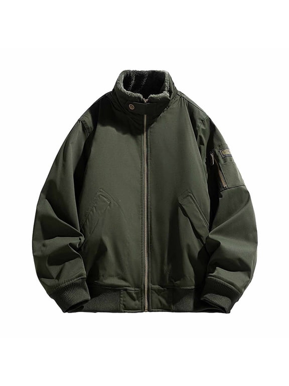 Mens Lightweight Jackets Full Zip Business Casual Windbreaker Fall Golf Coat Warm Winter Jacket with Pockets