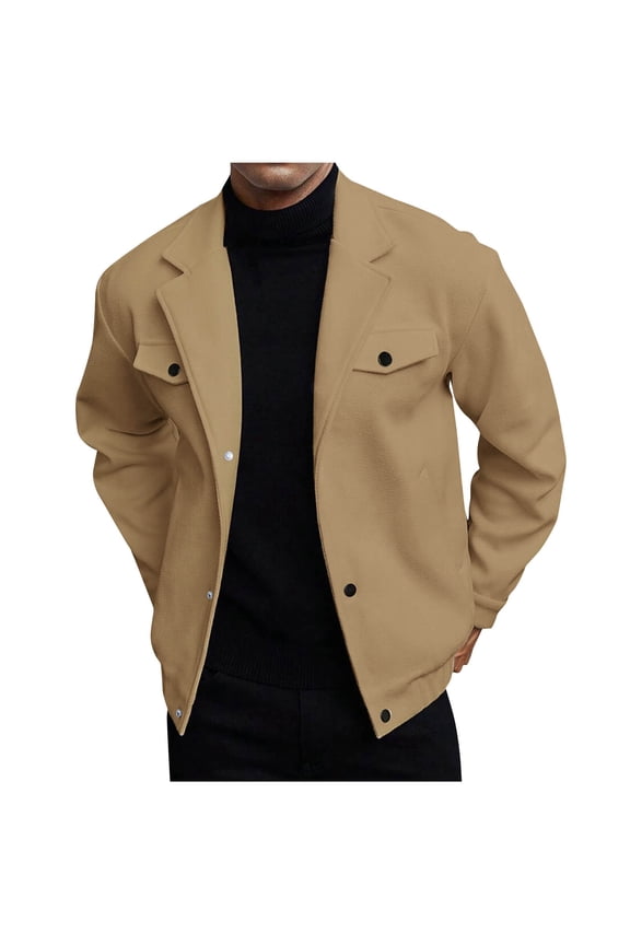Mens Lightweight Jackets Men Casual Cotton Barn Jacket Vintage Military Coats Dressy Casual Jacket Coat Long Sleeve Fall Jacket with Pockets Trendy Coats