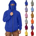 thumbnail image 1 of Mens Lightweight Jackets Men's Cargo Solid Color Pocket Warm Long Sleeved Double Hat Hooded Casual Blue L, 1 of 9