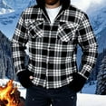 thumbnail image 1 of Mens Lightweight Jackets Mens Lightweight Jackets Fleece Lined Plaid Hooded Casual Stylish Jacket Warm Winter Button Down Drawstring Flannel Coats with Pockets Thermal Long Sleeve Outerwear, 1 of 5
