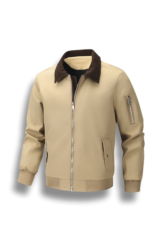Mens Lightweight Jackets Sevevn Men's Bomber Jacket Corduroy Lapel Workwear Casual Fall Winter Military Jacket and Coats Outwear