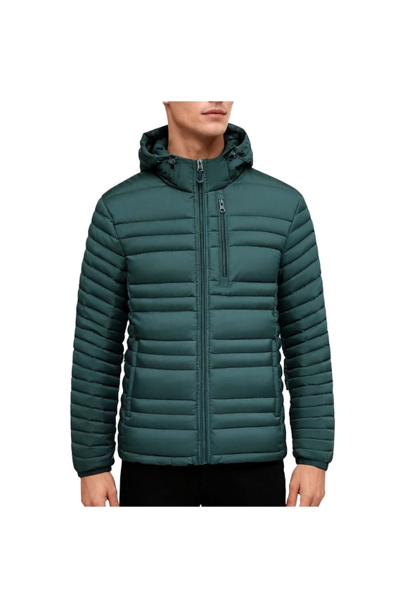 Mens Lightweight Jackets Sevevn Men's Insulated Synthetic Down Puffer Jacket Winter Warm Coat Quilted Water Resistant Hiking Camping