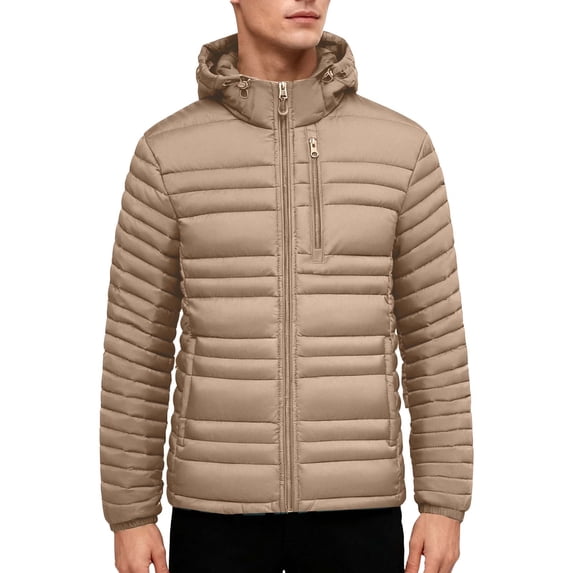Mens Lightweight Jackets Sevevn Men's Insulated Synthetic Down Puffer Jacket Winter Warm Coat Quilted Water Resistant Hiking Camping