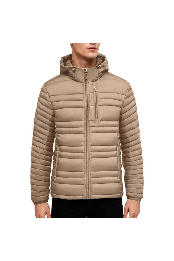 Mens Lightweight Jackets Sevevn Men's Insulated Synthetic Down Puffer Jacket Winter Warm Coat Quilted Water Resistant Hiking Camping