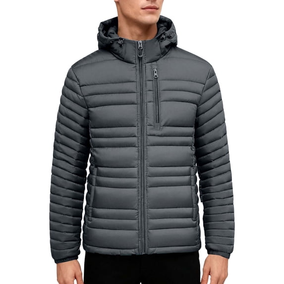 Mens Lightweight Jackets Sevevn Men's Insulated Synthetic Down Puffer Jacket Winter Warm Coat Quilted Water Resistant Hiking Camping