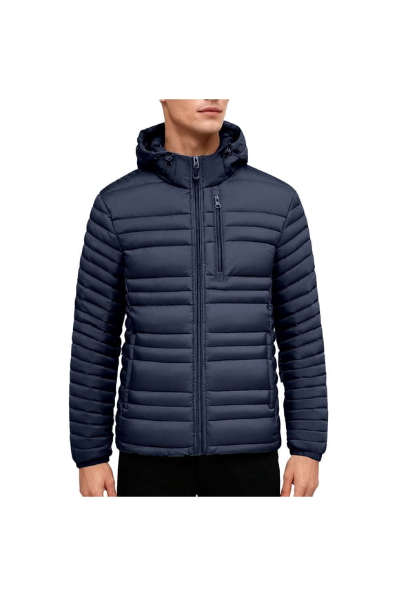 Mens Lightweight Jackets Sevevn Men's Insulated Synthetic Down Puffer Jacket Winter Warm Coat Quilted Water Resistant Hiking Camping