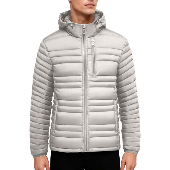 Mens Lightweight Jackets Sevevn Men's Insulated Synthetic Down Puffer Jacket Winter Warm Coat Quilted Water Resistant Hiking Camping