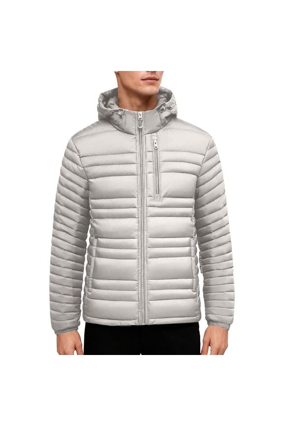 Mens Lightweight Jackets Sevevn Men's Insulated Synthetic Down Puffer Jacket Winter Warm Coat Quilted Water Resistant Hiking Camping