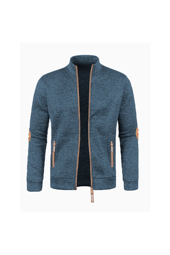 Mens Lightweight Jackets Sevevn Mens Zip Up Sweatshirt Stand Collar Casual Fleece Jacket with Zipper Pockets