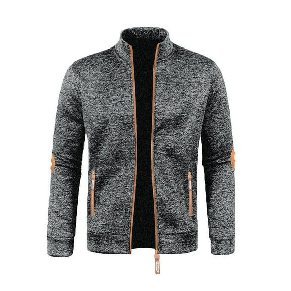 Mens Lightweight Jackets Sevevn Mens Zip Up Sweatshirt Stand Collar Casual Fleece Jacket with Zipper Pockets