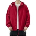 thumbnail image 1 of Mens Winter Jacket Solid Color Ice Silk Pocket Zipper Sunscreen Clothes Jackets for Men, 1 of 3