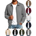 thumbnail image 1 of Mens Lightweight Jackets Windproof Long Sleeve Turndown Collar Solid Color Casual Zip-up Jacket Windproof Coat for Outdoor Sport Work Travel, 1 of 9