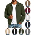 thumbnail image 1 of Mens Lightweight Jackets Windproof Long Sleeve Turndown Collar Solid Color Casual Zip-up Jacket Windproof Coat for Outdoor Sport Work Travel, 1 of 9