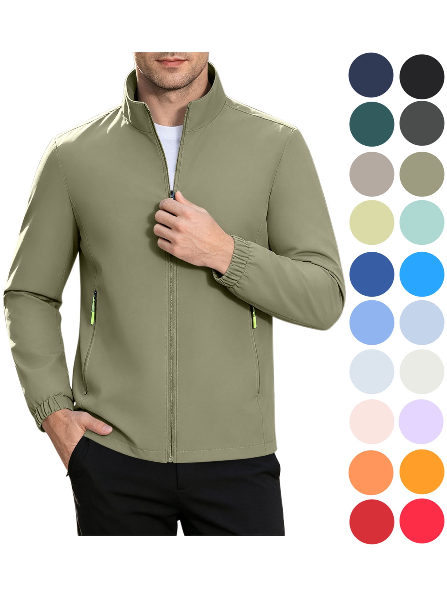 Bronze Rings Men Mens Lightweight Jackets Zaewscy Men's Stand Collar Zip Up Jacket Water ...