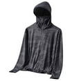 thumbnail image 1 of Mens Lightweight Jackets with Hood, Sun Protection Outdoor Full Zip Hoodie Jackets Unisex Long Sleeve Hiking Thin Coat with Pockets Dark Gray XL, 1 of 7