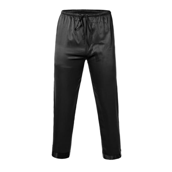 Mens Lightweight Pajama Pants Sleep Pants Soft Lounge Pajama Pants for Men, Black, 2XL