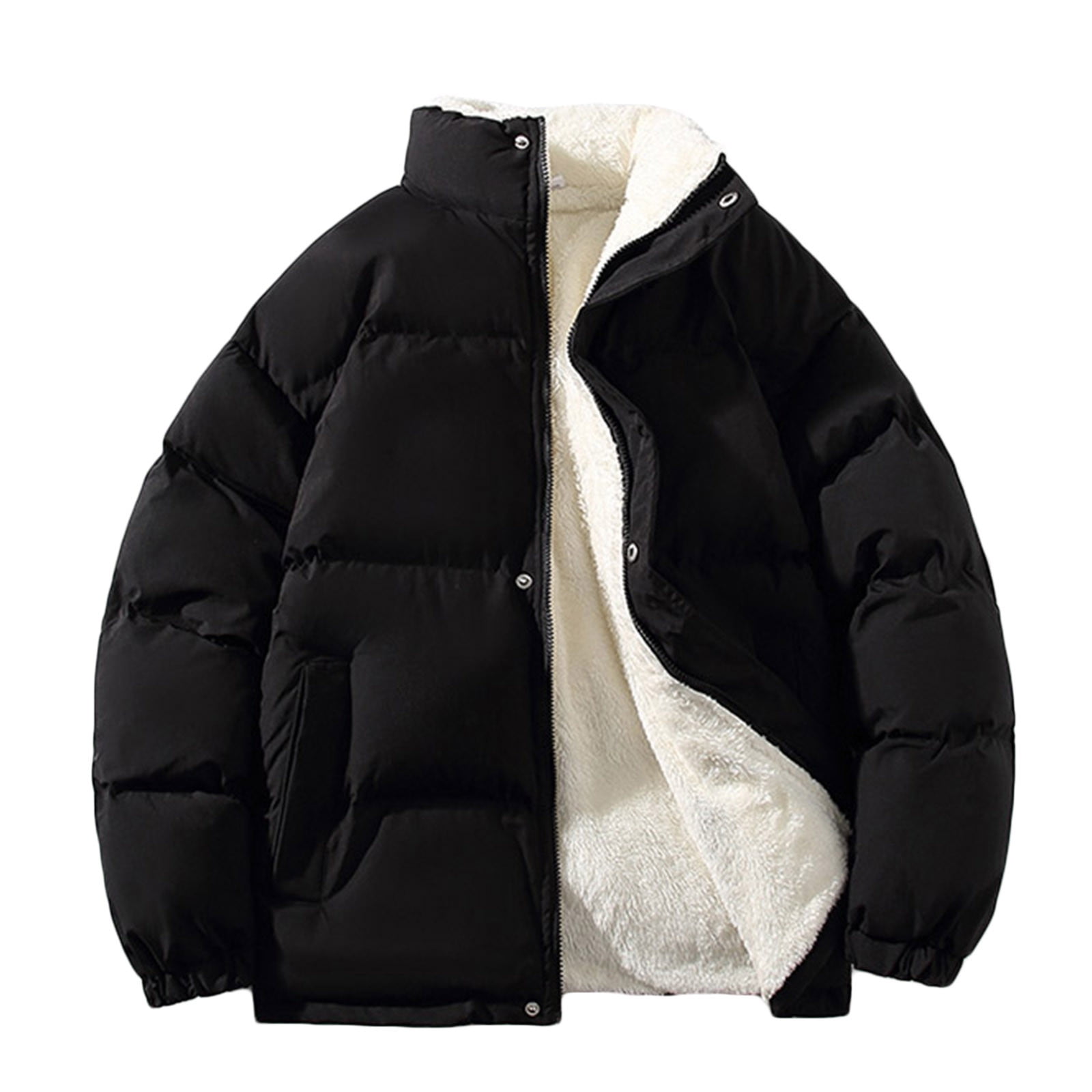 Black puffer jacket mens no hood Clearance