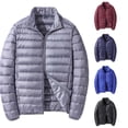 thumbnail image 1 of Mens Lightweight Puffer Jacket, Short Packable Down Coat, Stand Collar Hooded Jacket, Warm Winter Outerwear for Casual Daily Wear, 1 of 5