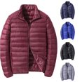 thumbnail image 1 of Mens Lightweight Puffer Jacket, Short Packable Down Coat, Stand Collar Hooded Jacket, Warm Winter Outerwear for Casual Daily Wear, 1 of 5