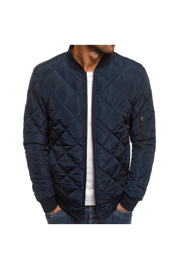 Mens Lightweight Puffer Jacket Winter Warm Thicken Coats Full Zip Up Waterproof Packable Overcoat Water-Resistant Quilted Down Jacket Puffer Coat
