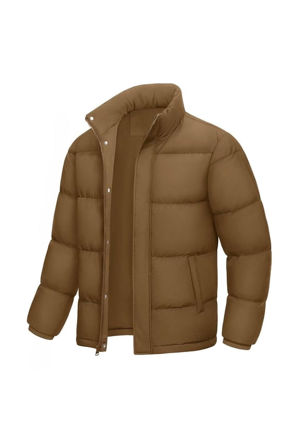 Mens Lightweight Puffer Winter Jacket Insulated Puffy Coat for Snow Ski Hiking Travel Quilted Jacket with Pockets