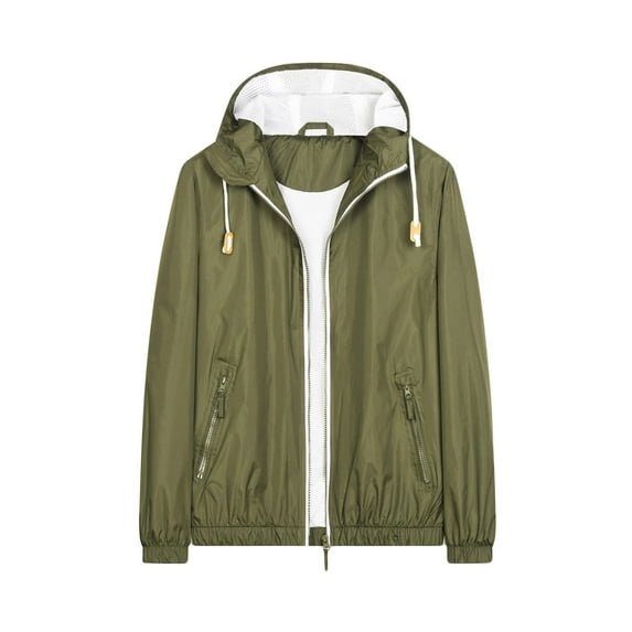 Mens Lightweight Rain Jacket Waterproof Windbreaker Outdoor Adventure Jacket Comfy Soft Shell Hooded Hiking Jacket Coat