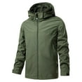 thumbnail image 1 of Mens Lightweight Rain Jacket Waterproof Windbreaker Packable Raincoat with Hood for Running Hiking Travel New Light Jackets for Men Dressy Army Green 5XL, 1 of 6