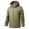 thumbnail image 1 of Mens Lightweight Rain Jacket Waterproof Windbreaker Packable Raincoat with Hood for Running Hiking Travel New Oversized Outerwear Jackets Khaki M, 1 of 6