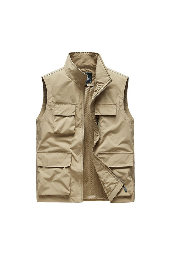 Mens Lightweight Shell Vest Outdoor Utility Travel Vest Outerwear Sleeveless Jacket Hiking Runing Clothes