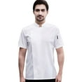 thumbnail image 1 of Mens Lightweight Short Sleeve Coat Button Closure Breathable Mesh Kitchen Restaurant Uniform Jackets with Pocket, 1 of 14