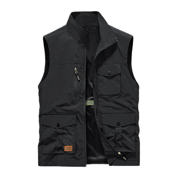 Mens Lightweight Softshell Vest Outdoor Utility Travel Vest Outerwear Sleeveless Jacket For Hiking Runing