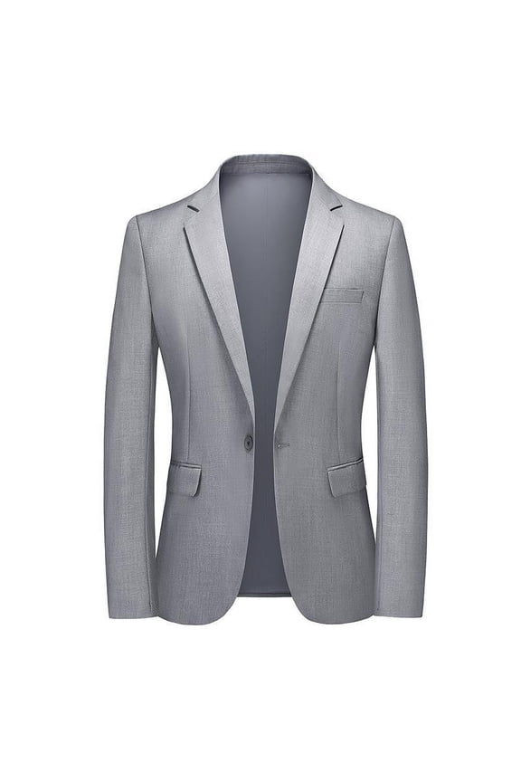 Mens Lightweight Suit Jackets One Button Slim Fit Blazers Casual Suit Separates Coat Sport Coats with Pockets for Wedding Prom Party Big and Tall Size 3XL-6XL Gray