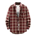 thumbnail image 1 of Mens Lightweight Summer Shirt,Men's Casual Plaid Color Block Long Sleeve Button Up Collar Shirts Tops,Plaid Button Down Shirts for Men 2023, 1 of 6