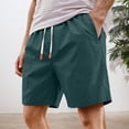 thumbnail image 1 of Mens Lightweight Summer Shorts Adjustable Drawstring Elastic Waist Pant Walking Outdoor Beach Casual Trousers GN2 L, 1 of 4