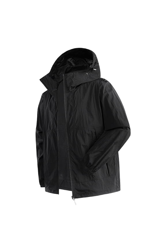 Mens Lightweight Sun Protection Jackets UPF 50+ Sun Hoodies Packable Hooded Golf Jacket for Running Hiking Fishing
