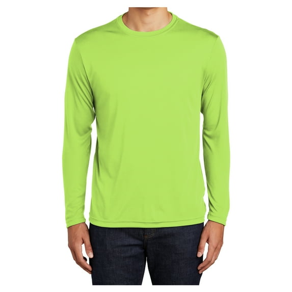 Mens Lightweight Tall Long Sleeve PosiCharge Polyester Competitor Tee Lime Shock 4XLT