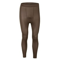 Mens Lightweight Thermal Underwear Pants Long Johns Base Layer Leggings Stretch Warm Soft Slim-Fit Bottoms Brown, L