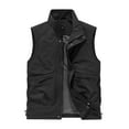 thumbnail image 1 of Mens Lightweight Vest Zip Up Solid Color Vest Multi-bag Mountaineering Tooling Utility Vest, 1 of 3