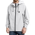 thumbnail image 1 of Mens Lightweight Waterproof Jacket Windproof Rain Hooded Hiking Jackets Color: White Size: L, 1 of 4