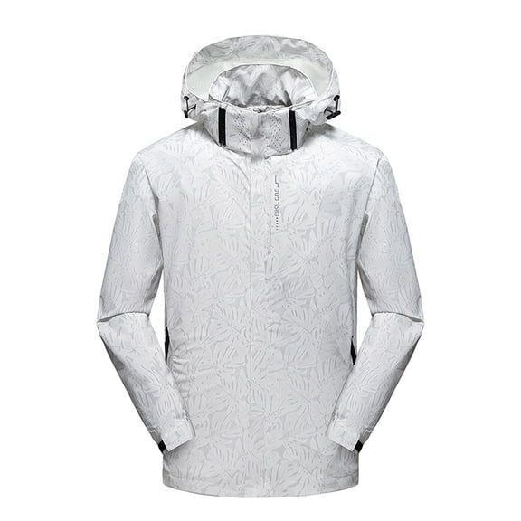 Mens Lightweight Waterproof Jacket Zipped Windproof Sun Protection Jackets Outdoor Hooded Ski Tactical Coat Running Climbing Snowboarding Upf 50+ Fishing Outwear,Daily Outing Overcoat