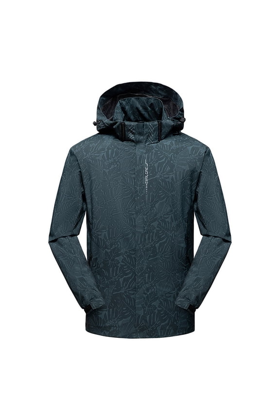 Mens Lightweight Waterproof Jacket Zipped Windproof Sun Protection Jackets Outdoor Hooded Ski Tactical Coat Running Climbing Snowboarding Upf 50+ Fishing Outwear,Daily Outing Overcoat