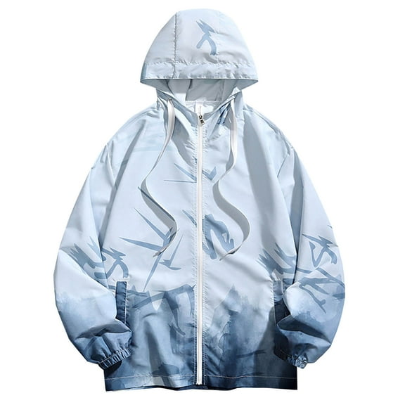 Mens Lightweight Windbreaker Jackets Outdoor Hooded Raincoat Jacket Casual Packable Travel Hiking Cycling Rain Jacket